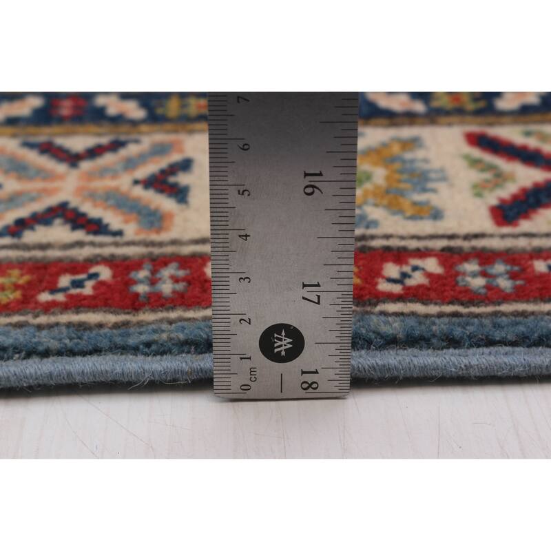 ECARPETGALLERY Hand-knotted Uzbek Ghazni Denim Blue Wool Rug - 2'9 x 9'5