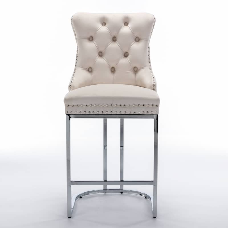 26" Counter Height Bar Stools Set of 2 - White