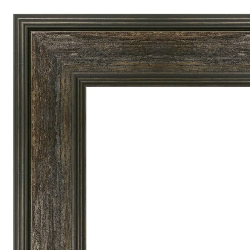 Rail Rustic Char Framed White Corkboard Bulletin Board