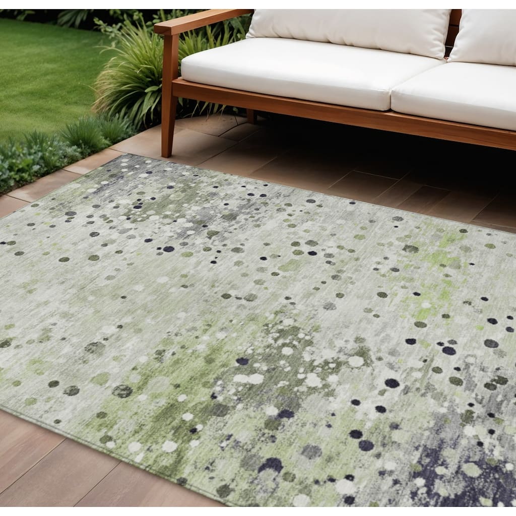 HomeRoots Abstract Transitional Rectangle Outdoor Rug