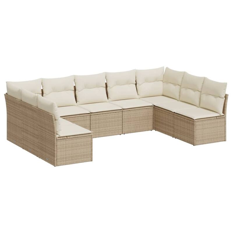 vidaXL Garden Sofa Set Beige, Cream White - 24.4 x 24.4 x 27.2