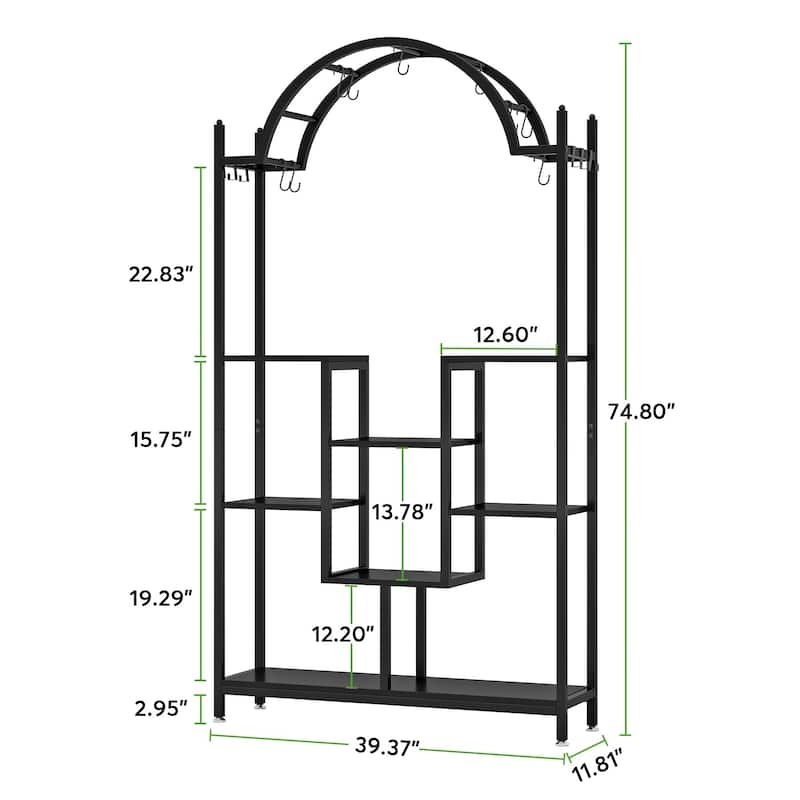 5-tier Arched Plant Stand Indoor Plant Shelf for Garden