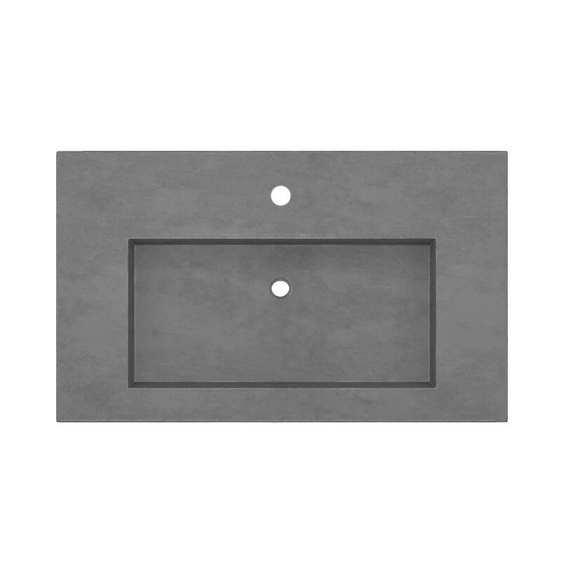 Capistrano 36.5-inch Concrete Vanity Top with Integral Trough Sink