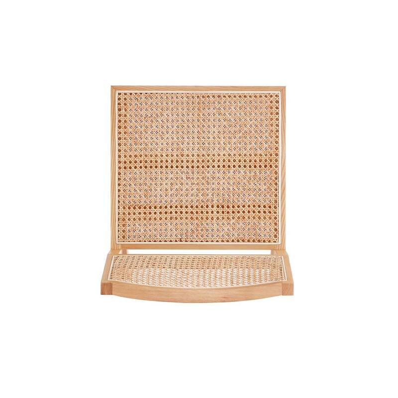 Manhattan Comfort Hamlet Dining Chair in Black and Natural Cane - Set of 2