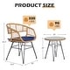 preview thumbnail 39 of 45, 3 Piece Outdoor Wicker Furniture Patio Bistro Set With Cushions for Porch Poolside Garden - 21.2"L x 23.6"W x 31.5"H