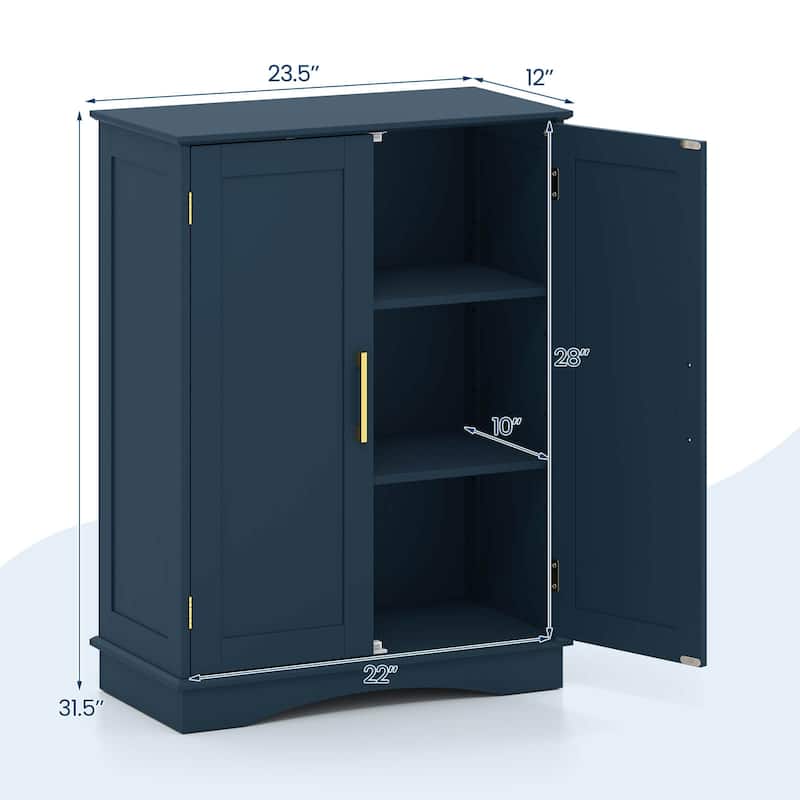 Costway Floor Storage Cabinet Modern Storage Organizer with Adjustable - See Details