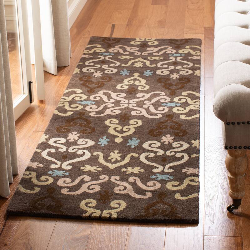 SAFAVIEH Handmade Wyndham Delinda Modern Wool Rug - 2'3" x 9' Runner - Brown/Multi