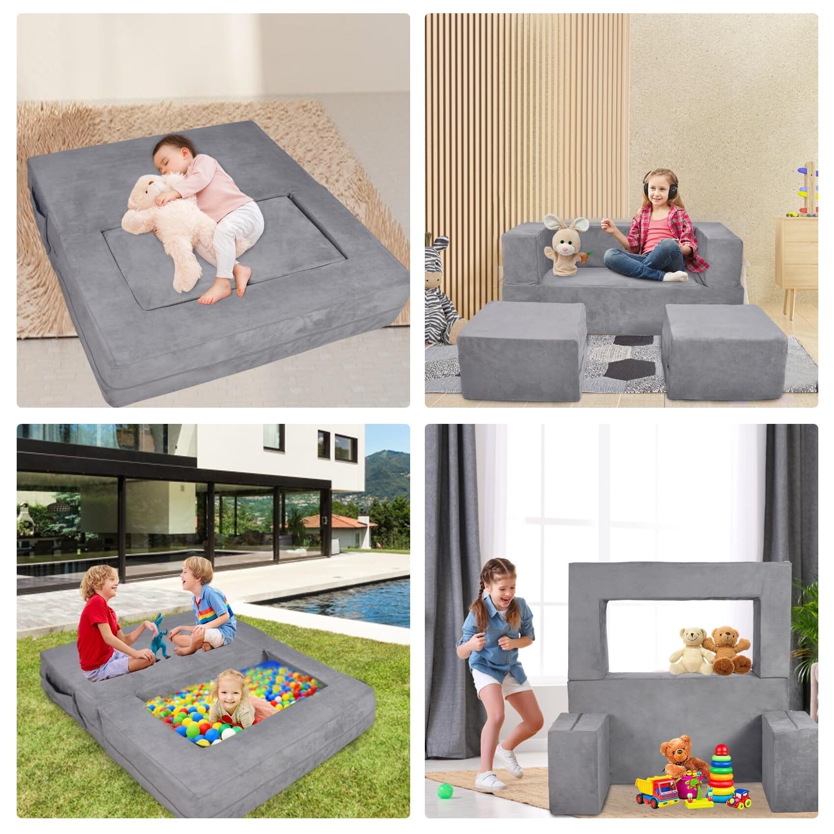Kids Couch 6PCS Toddler Couch with Blanket for Bedroom Playroom Multifunctional Nugget Couch Kids Play Couch Sofa On Sale Bed Bath Beyond 39689458