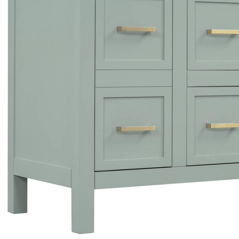 36 Inch Bathroom Vanity Cabinet with Resin Sink 4 Drawers 2 Doors