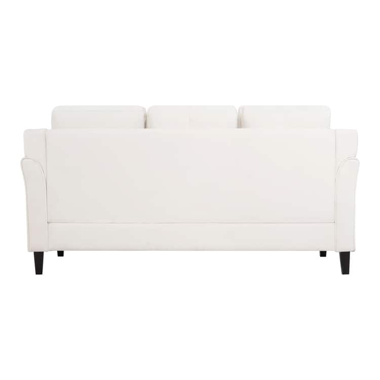 Stylish Sofa Combo: Chesterfield Sofa with Rolled Arms and Button Tufted Flared Arms Microfiber Couch for Small Spaces