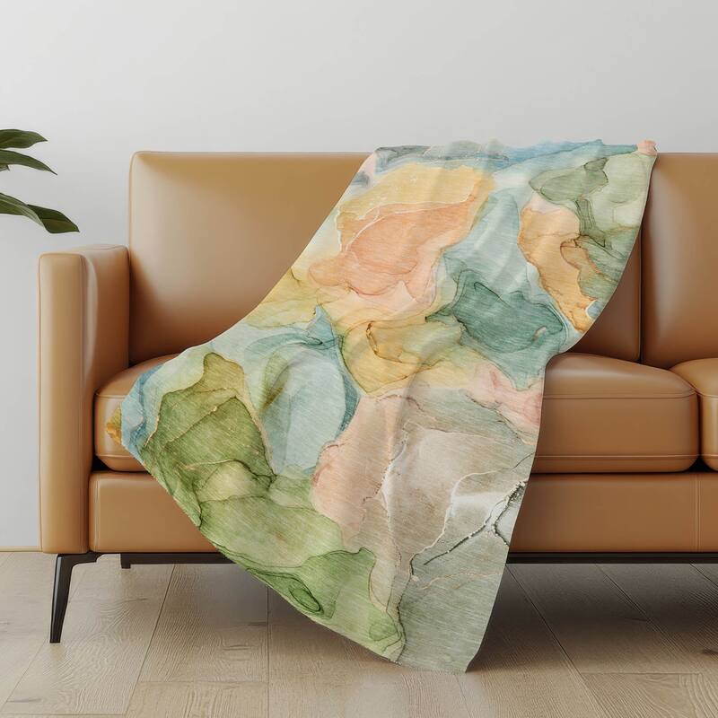 Premium Machine Washable Abstract Contemporary Sherpa Throw Blanket
