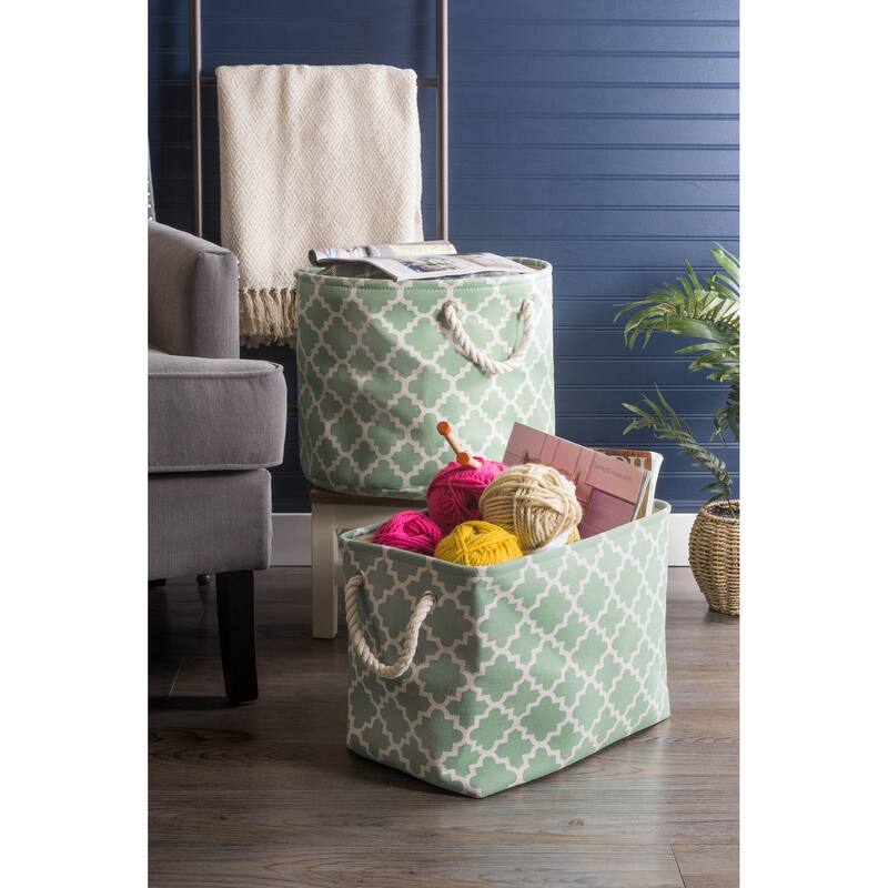 DII Round Lattice Decorative Storage Bin