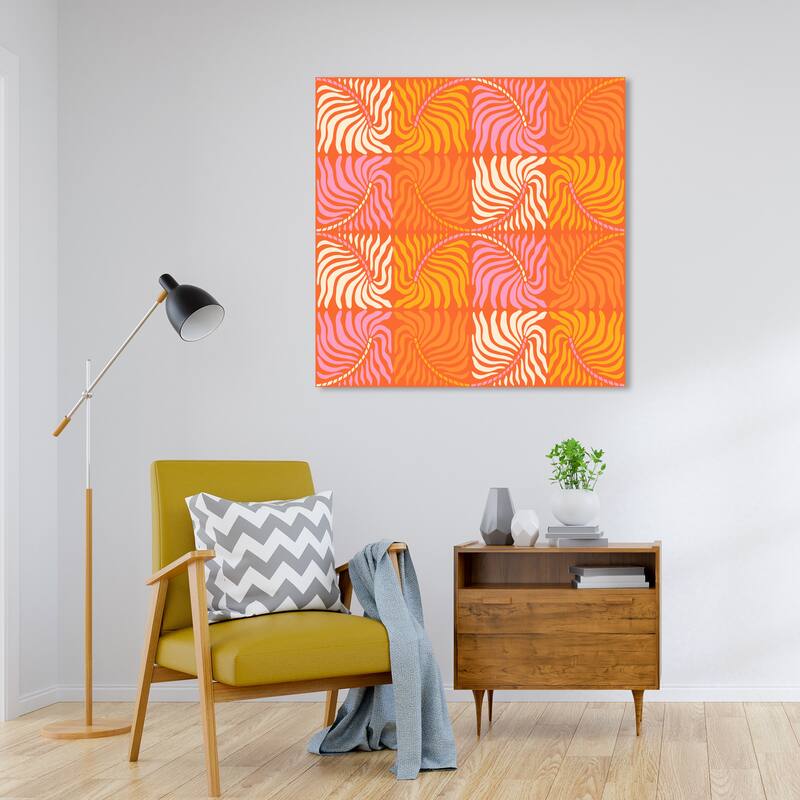 Wynwood Studio Canvas Fashion and Glam The Summer Towel for Couples Orange and Modern & Contemporary Wall Art Canvas Print