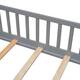Twin/Full/Queen size Floor Platform Bed with Fence and Door for Kids, Toddlers