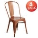 preview thumbnail 2 of 10, Metal Indoor/ Outdoor Stackable Bistro Chair (Set of 4)