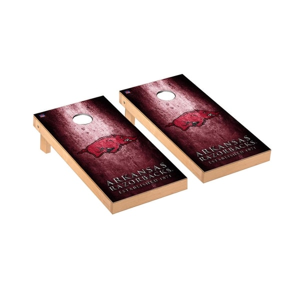 slide 2 of 5, Arkansas Razorbacks Museum Cornhole Board Set