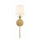 preview thumbnail 1 of 10, Broche 1 Light Antique Gold Wall Mount - 6"W x 21"H x 7.25"D 6"W x 21"H x 7.25"D