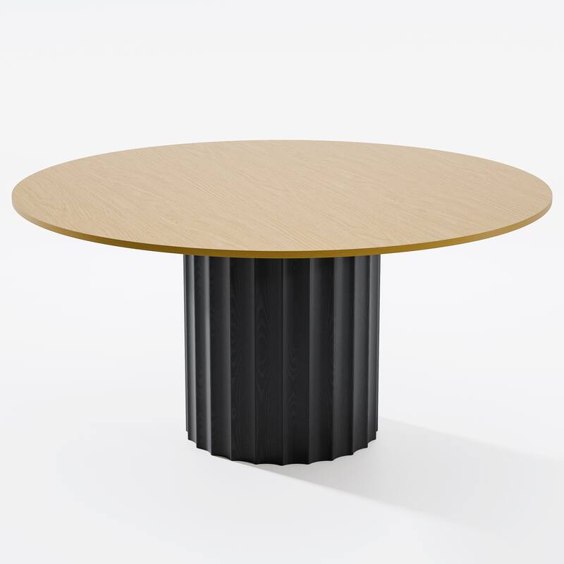 Solid Wood Round Dining Table Kitchen Table for Living/Dining Room Coffee Office