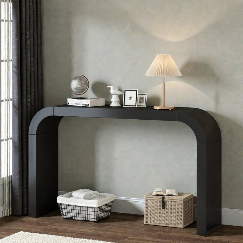 Modern Minimalist Console Table, Rectangular Slim Entryway Table with Sled Base, Lightweight & Stable for Living Room Hallway