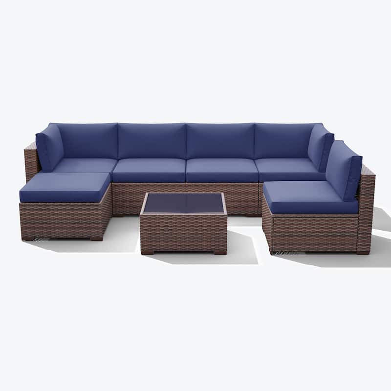 7-piece Wicker Sectional Sofa Set