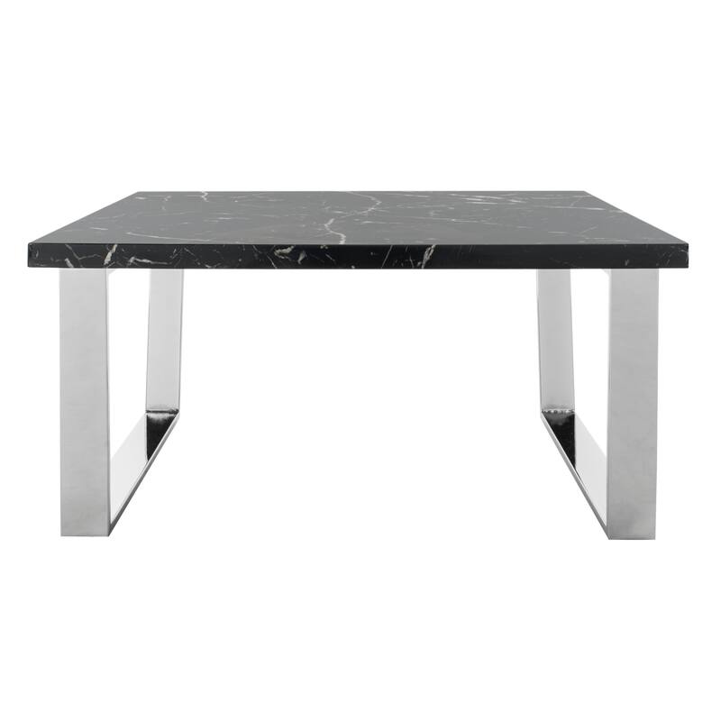 SAFAVIEH Bea Black/ Brass Square Coffee Table - 31.5" x 31.5" x 15.8" - 32Wx32Dx16H - Black/Chrome