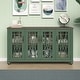 preview thumbnail 2 of 34, 63" Vintage Style Wood Kitchen Accent Buffet Sideboard Cabinet - 63" in Width Green