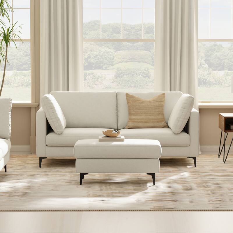 WyndenHall Lana 76-inch Sofa in Tightly Woven Performance Fabric - Cream