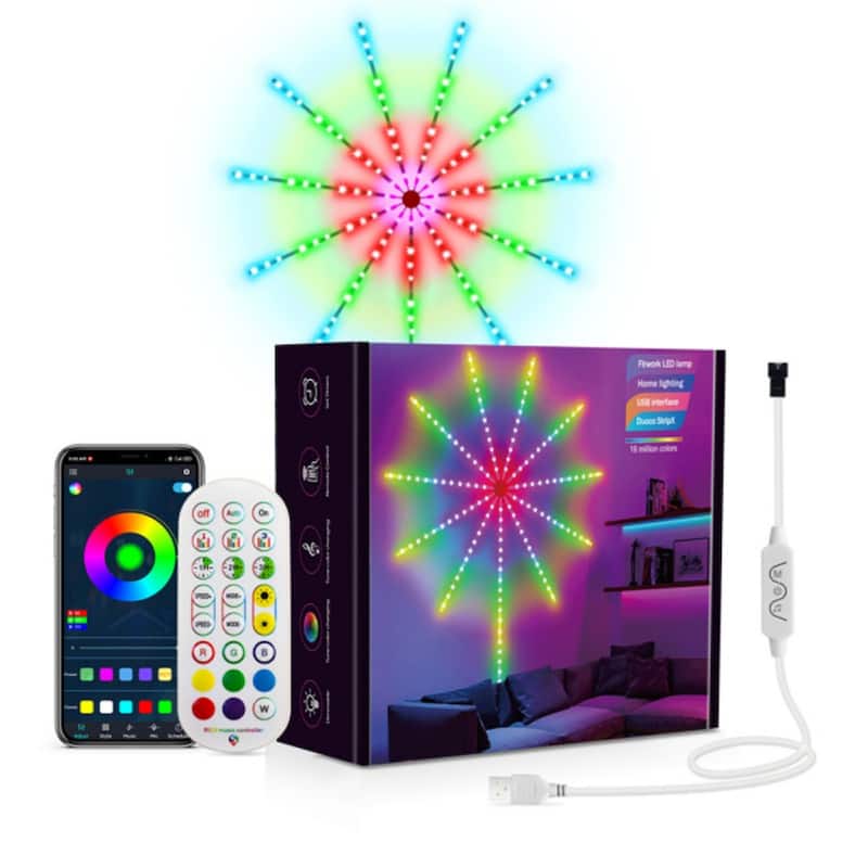 LED Firework Strip Lights Dream Color RGB Smart Music Sync APP & Remote Control - red-green-blue