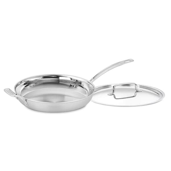 slide 1 of 2, Cuisinart MCP22-30HCN MultiClad Pro Skillet with Helper and Cover, 12-Inch