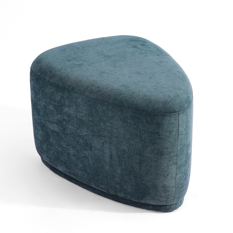 Bonnie 26"/43" W Chenille Small/ Oversized Triangular Cheese Ottoman