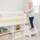 preview thumbnail 9 of 20, Max and Lily Twin Solid Wood Soren Ultra Low Loft Bed with Bookcase