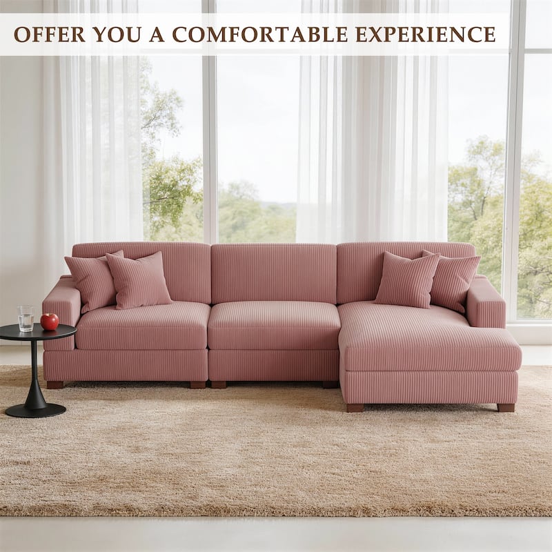 Oversized Modular Sectional Sofa Set with Pillows for Living Room