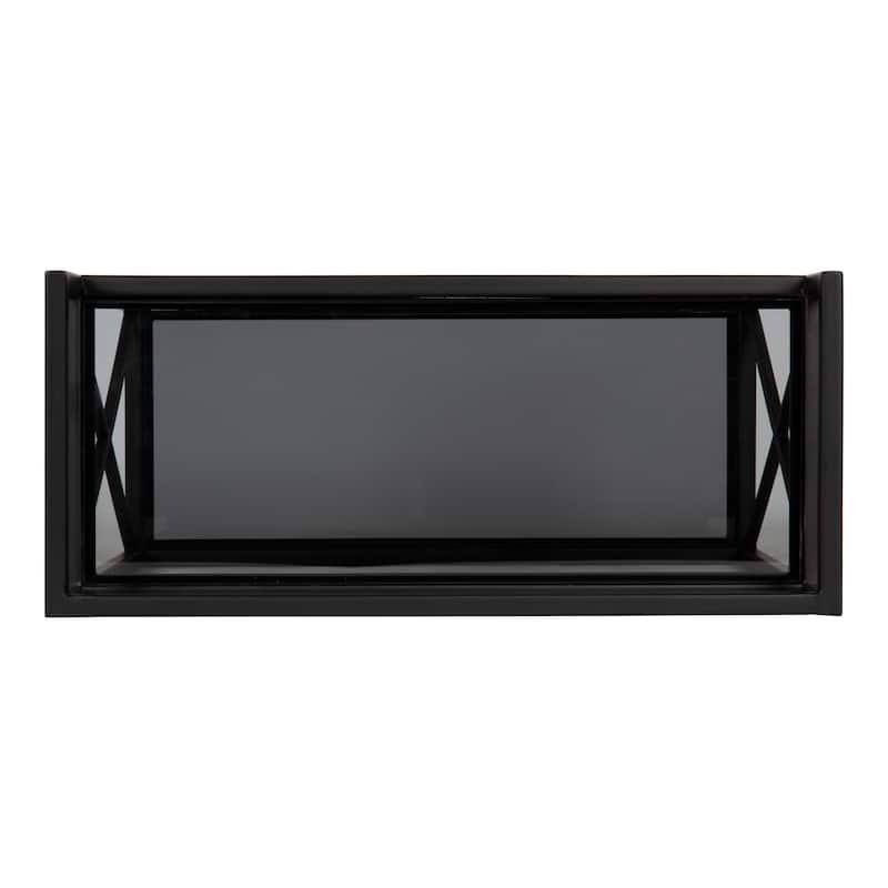 Kate and Laurel Blex Metal and Glass Wall Shelf