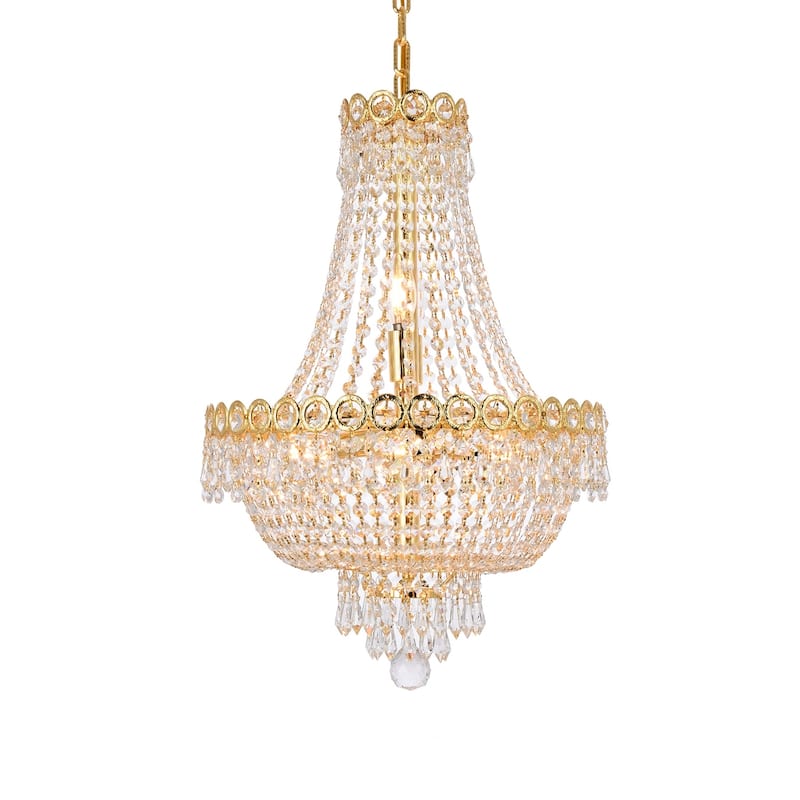 Elegant Lighting Gold 16-inch Royal-cut Crystal Clear Hanging 8-light Chandelier