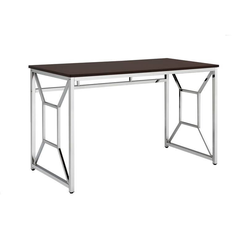 Modern Home Office Desk with Polished Chrome Frame, Durable Anti-Scratch Surface, and Stylish Design