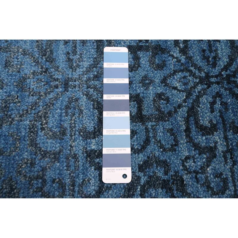 ECARPETGALLERY Hand-knotted Vibrance Blue Wool Rug - 8'1 x 10'0