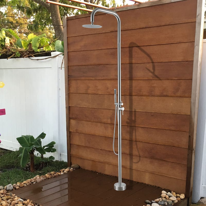 88" H Rbrohant Freestanding Stainless Steel Outdoor Shower