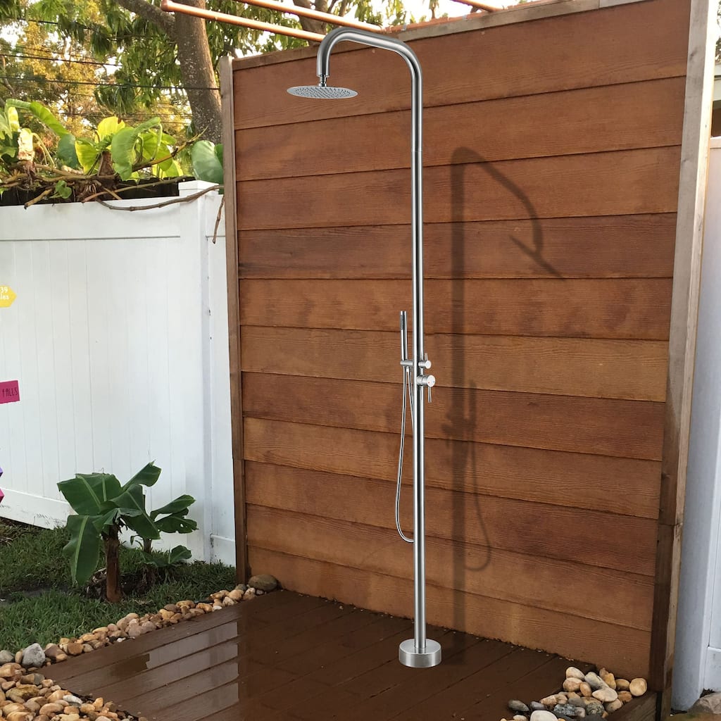 88" H Rbrohant Freestanding Stainless Steel Outdoor Shower