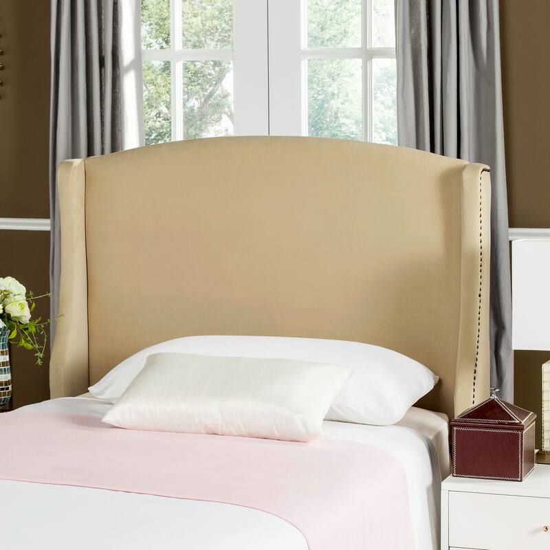 SAFAVIEH Zafirka Grey Wingback Linen Headboard (Twin) - Buckwheat - Twin