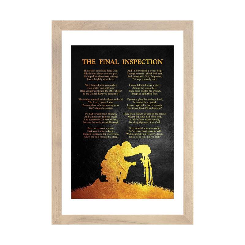 iCanvas "The Final Inspection - A Soldier's Poem" by Adrian Baldovino - Natural - 24x16x1