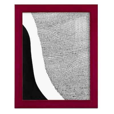 Black & White Abstract I -Framed Print w/glass-Cherry Red