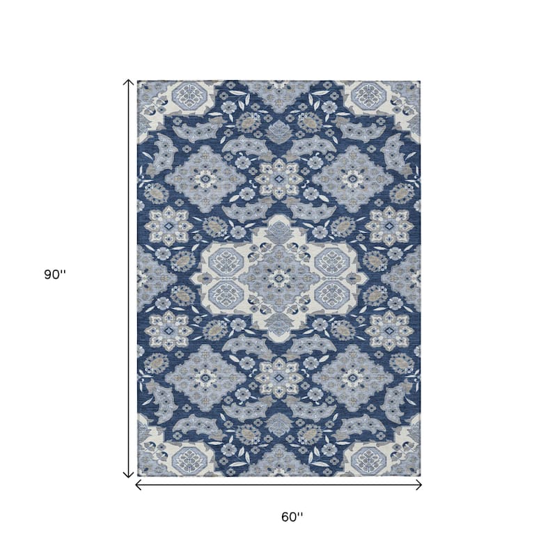 HomeRoots Medallion Traditional Rectangle Outdoor Rug