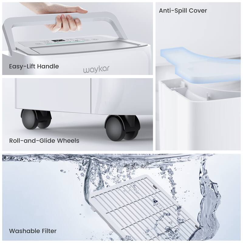120 Pints Energy Star Dehumidifier for Spaces up to 6,000 Sq. Ft at Home, with Drain Hose and 1.14 Gallons Water Tank