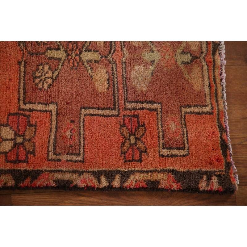 Meshkin Persian Vintage Runner Rug Handmade Wool Carpet - 3'1"x 9'6"