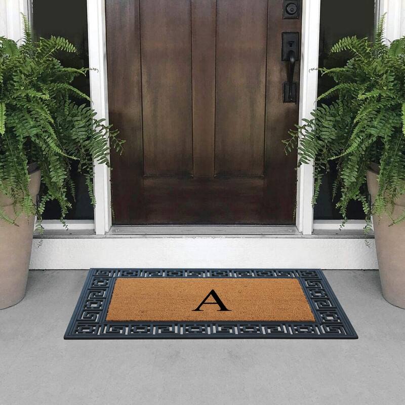 A1HC First Impression Carson Rubber and Coir 24" X 36", Heavy Duty, Easy to Clean Outdoor Monogrammed Doormat