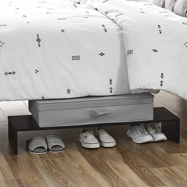 slide 2 of 4, Yak About It Bi Level Shoe Storage Organizer Black