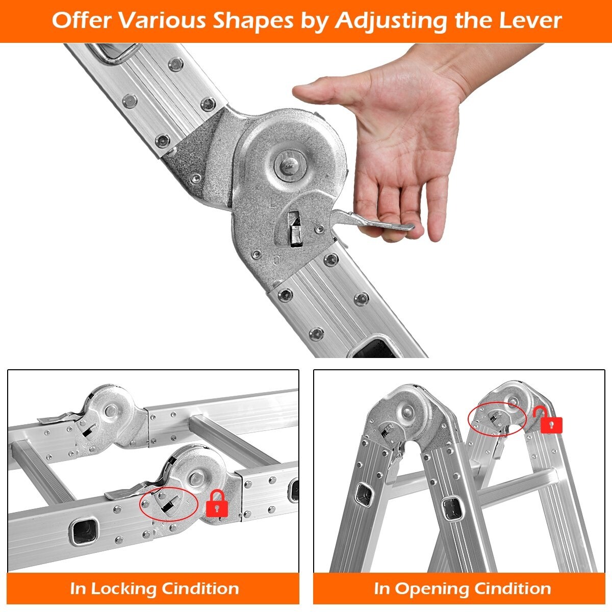 Multi Purpose Step Platform Aluminum Folding Scaffold Ladder Bed