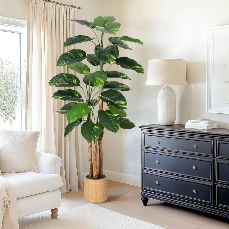 Artificial Scindapsus Aureus Trees for Home Office Decor - 6 ft