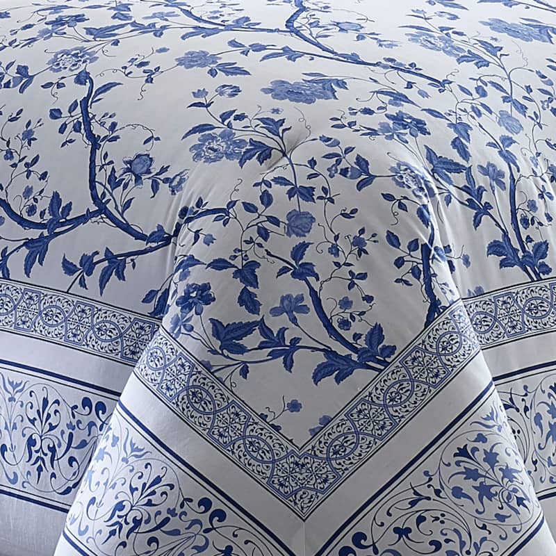 Laura Ashley Charlotte Blue Cotton Duvet Cover Set