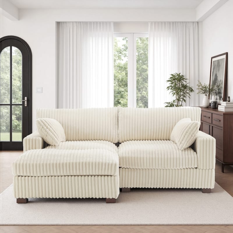 Oversized Plush Modular Sectional Sofa Set L Shaped Couch